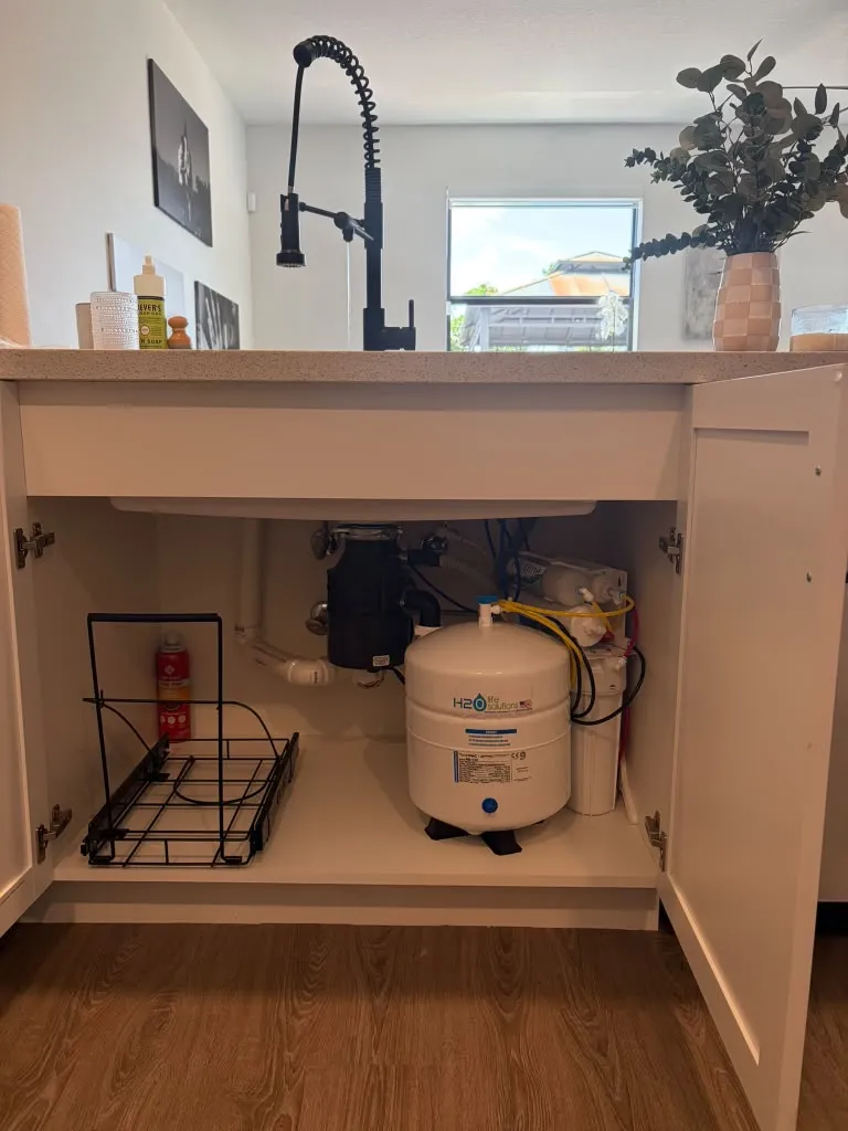 Finished reverse osmosis install under the sink